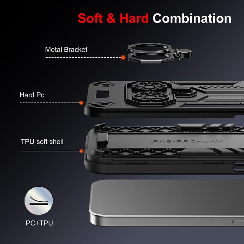 Shockproof Armor Case For Xiaomi Redmi 14C A5 A4 A3 Pro Note 14 Pro Plus Poco X7 Pro C75 C71 4G 5G Dual Finger Ring Holder Cover