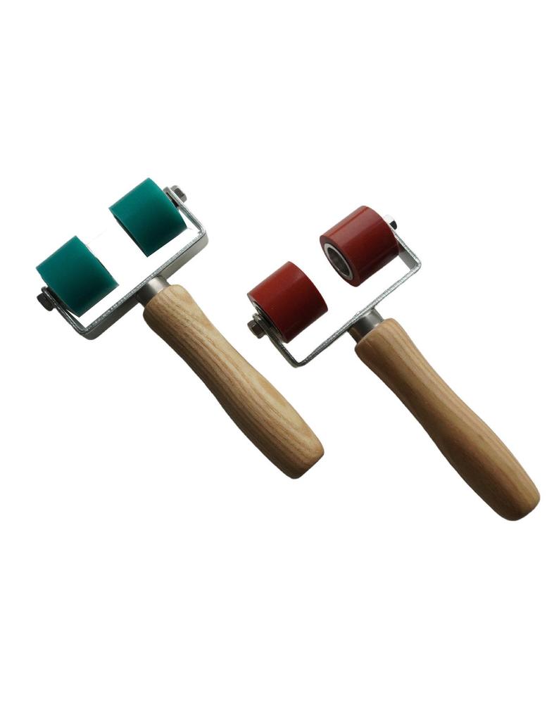 28mm Double Head Silicone Pressure Roller for Plastic Welding - High Temp Resistant with Dual Bearings
