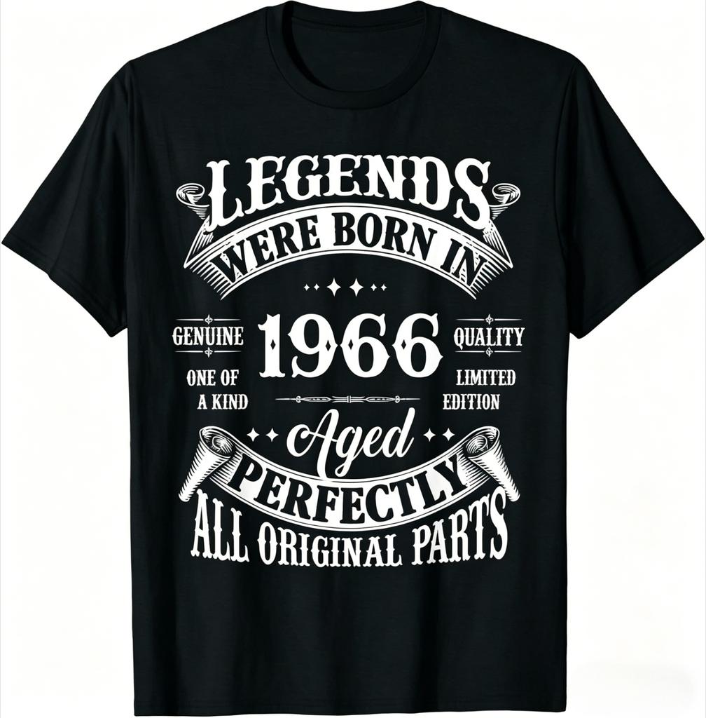 Vintage Legend Born in 1966 59th Birthday Tee 59 Years Old TShirt Printed Graphic T Shirt Unisexs Clothing 2026 Summer T Shirt