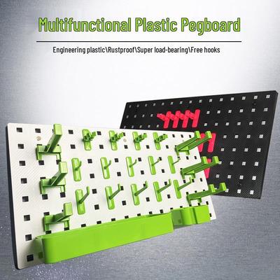 Pegboard Plastic Tool Organizer: Hanging Board for Car Wash, Hardware, Power Tools, and Storage Display.