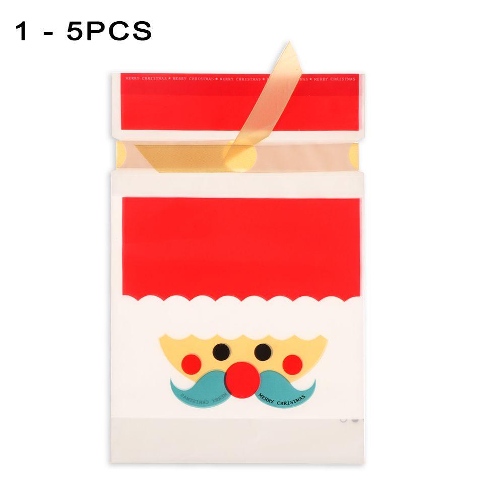 5pcs Wedding Pastry Tool Cookies Elk Santa Claus Christmas Decor Gift Bags Candy Package Drawstring