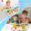 Toddler Toys Age 1-2, Musical Montessori Busy Board, Early Educational Toys for 1-2 Year Old, Motor Skills Developmental Toy, Toddler Travel Toy,