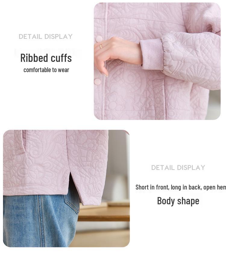 Mom's Chic Lapel Short Coat for Women: Slim-Fit Petite Korean Style for Middle-Aged Spring & Autumn.