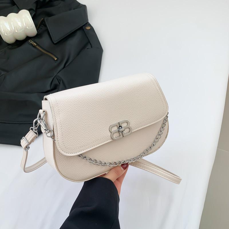 2024 Spring New Personality Simple And Beautiful Street Fashion Casual Chic Shoulder Bag Chain Crossbody Bag белый