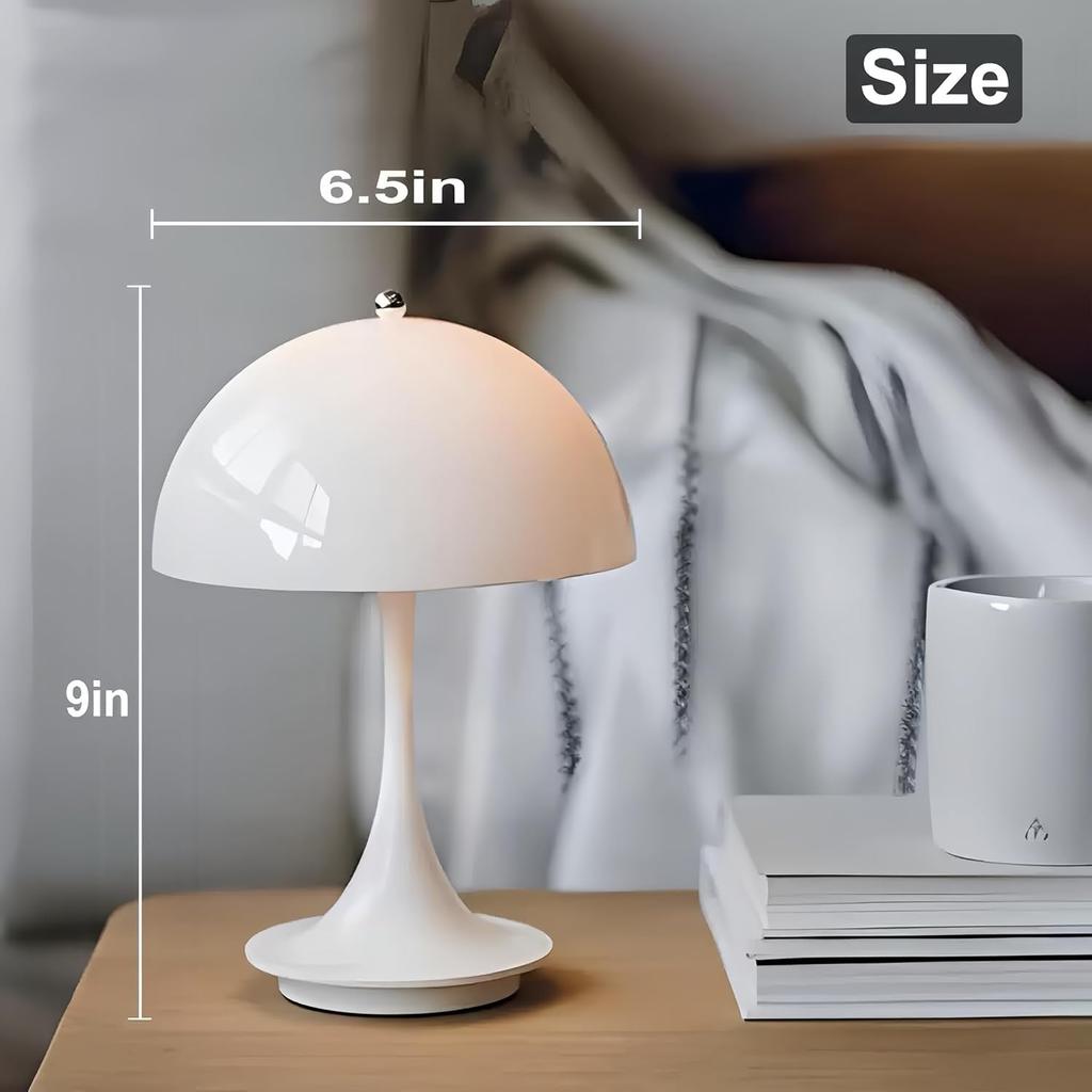 Nordic Rechargeable LED Mushroom Table Lamp Desk Light for Living Room Bedroom Study Lighting Fixtures