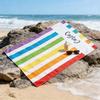 Personalized Striped Beach Towel Custom Name/Logo Oversized Microfiber Towel Summer Party Gift for Beach Swimming Bath Sports
