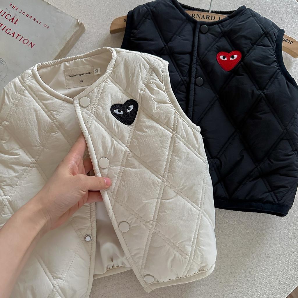 Kids Quilted Plaid Vest for Boys and Girls Warm Sleeveless Jacket for Fall and Winter