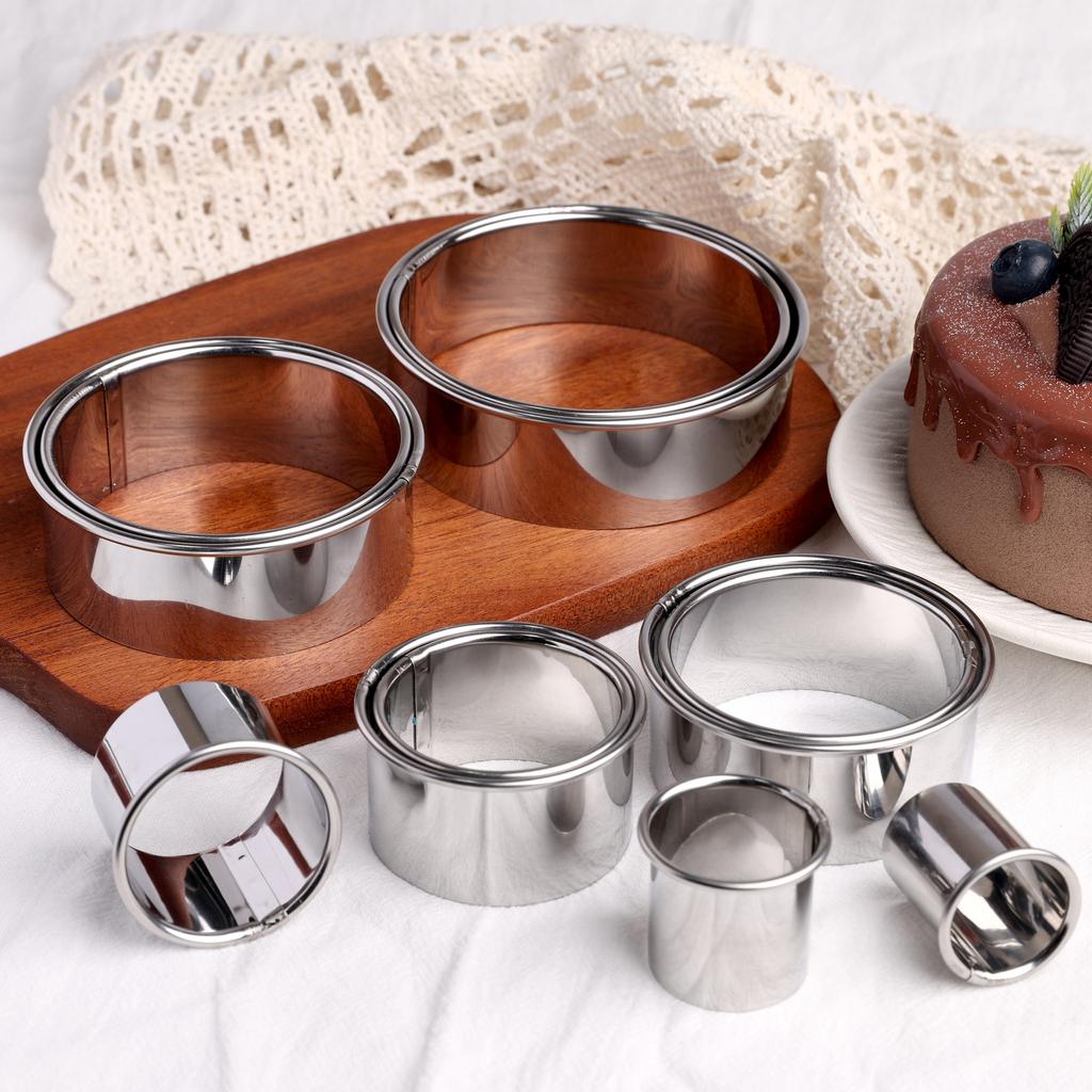 11pcs/Set Stainless Steel Round Cutter Cookie Moulds Biscuit Cutter Circle DIY Mousse Cake Dessert Patisserie Decorating Tool 1