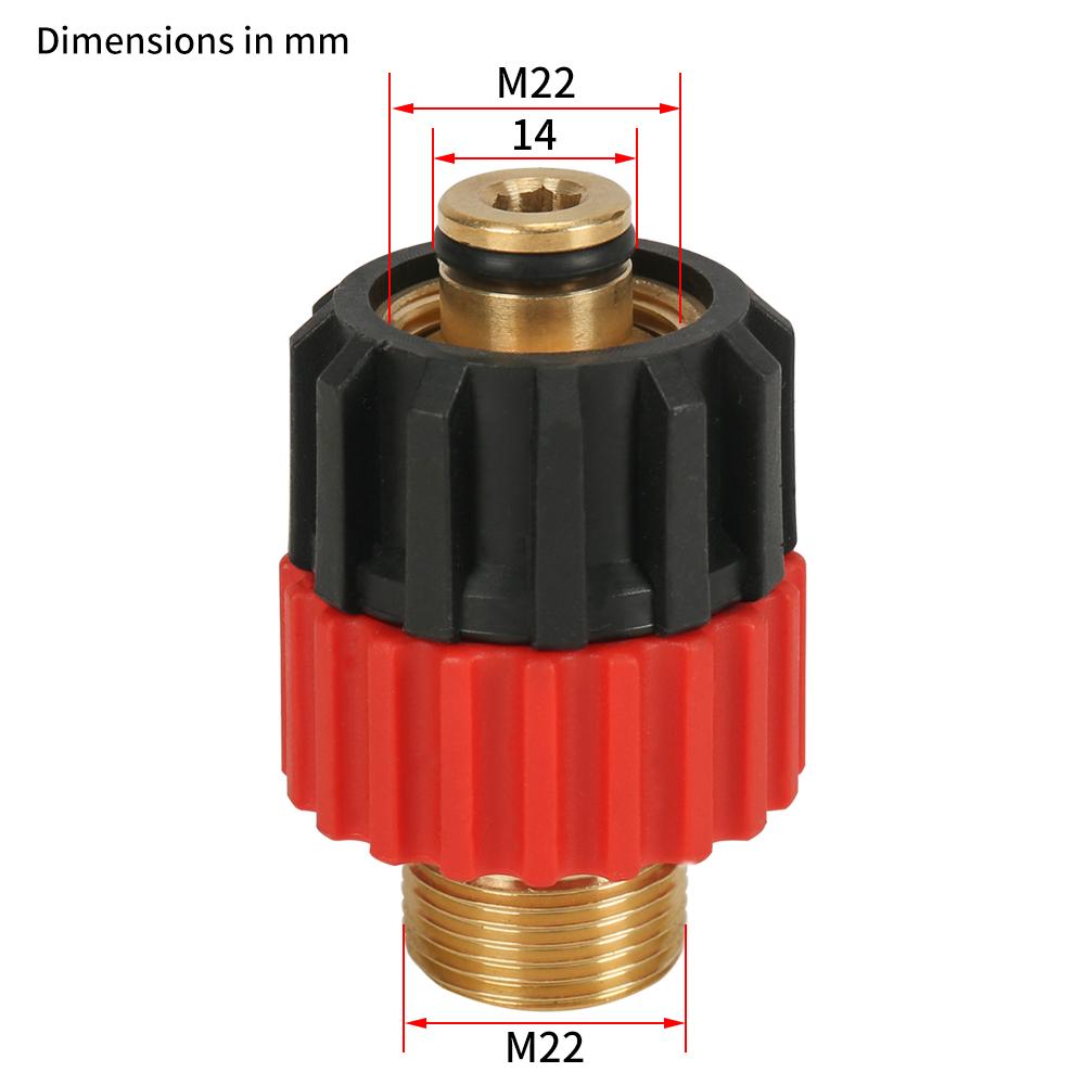 Høytrykksvasker svingkobling M22 bilvasker Messing roterende adapter svingkobling M22 hann + M22 hunn