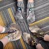 Cute And Interesting Cat Head Pattern Calf Socks for Men And Women,Comfortable And Breathable, For Family, Party, Couple Gifts