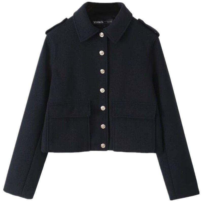 

Fashion Style 2024 Autumn New Arrival Women s Easiest for Match Gold Buckle Nautica Style Short High Waist Jacket Outwear 3046043 Picture color L