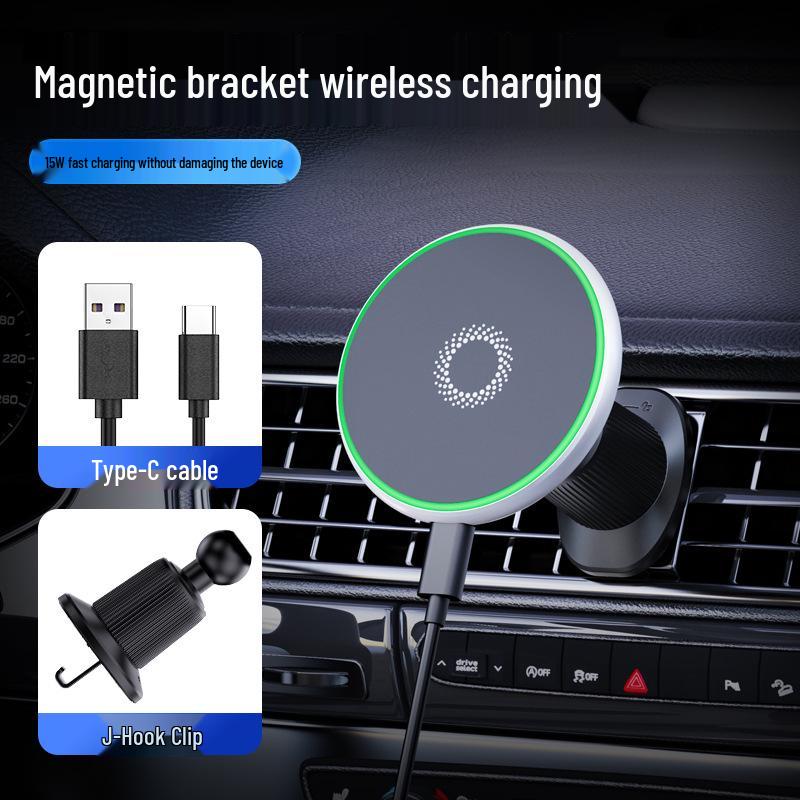 T50 Magnetic Car Phone Holder with Wireless Charging and Adjustable Navigation