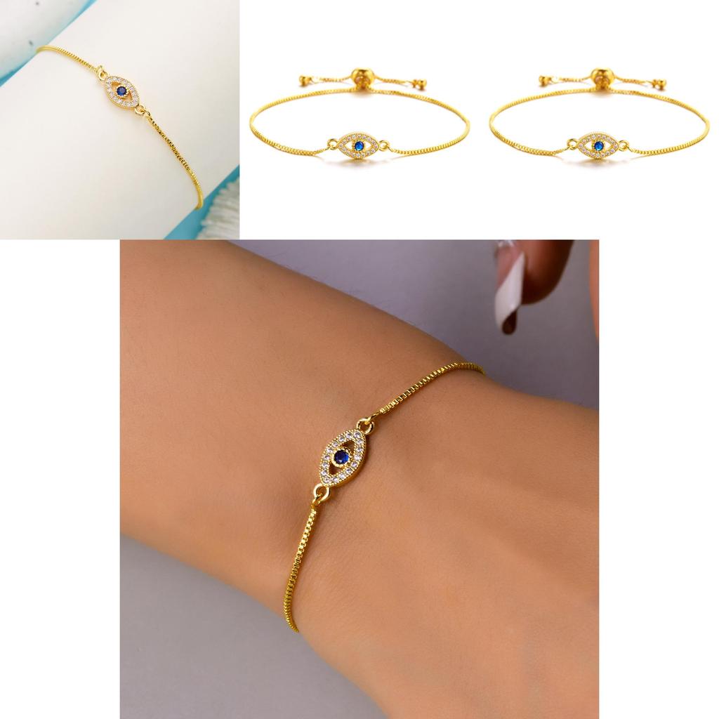 Mode Zugarmband mit blauem Augen-Design und Strassdekor für Männer Frauen Sommer