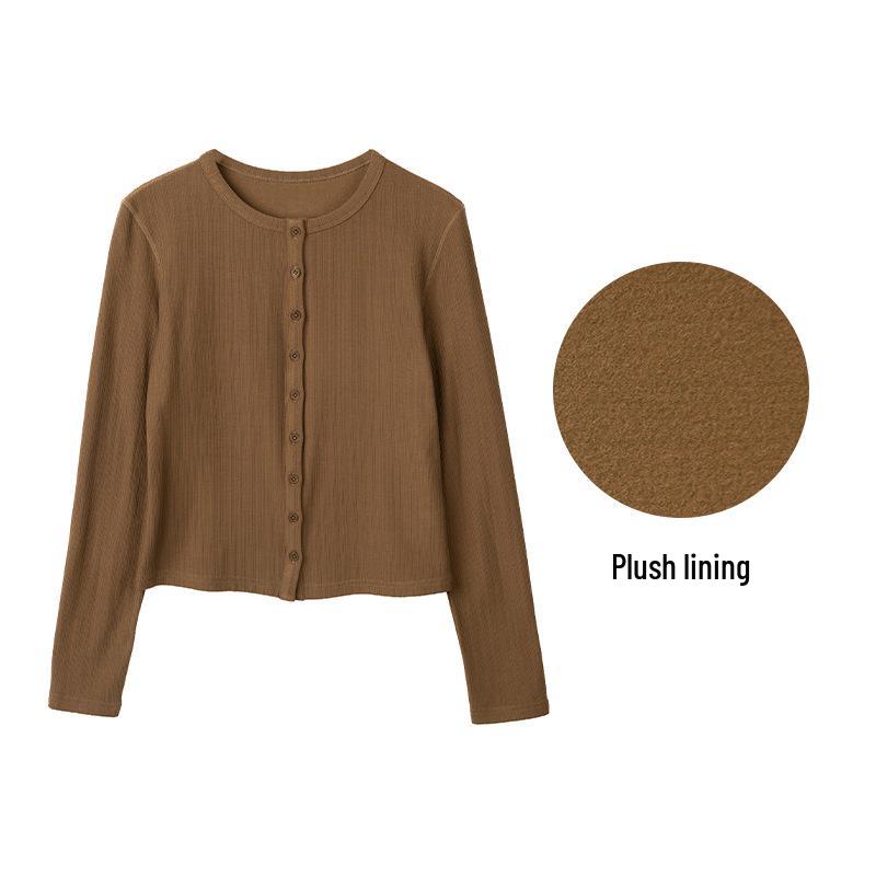 New Women's Long-Sleeve Round-Neck Cardigan: Casual, Lightweight Rayon Knitwear for Autumn and Winter