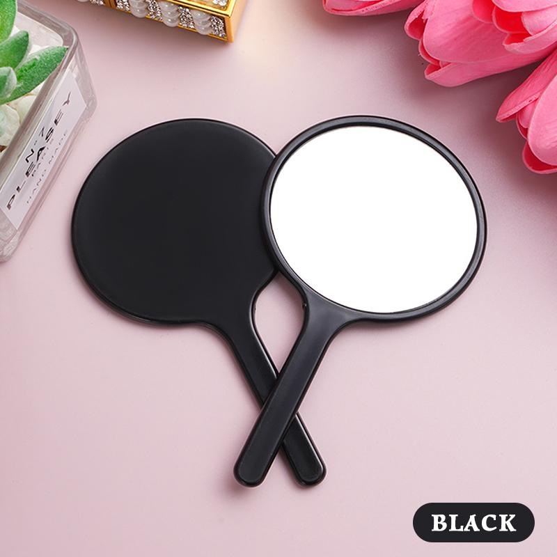 Durable Round Handheld Makeup Mirror – Portable, Anti-Slip Design with Handle for Personal and Home Use