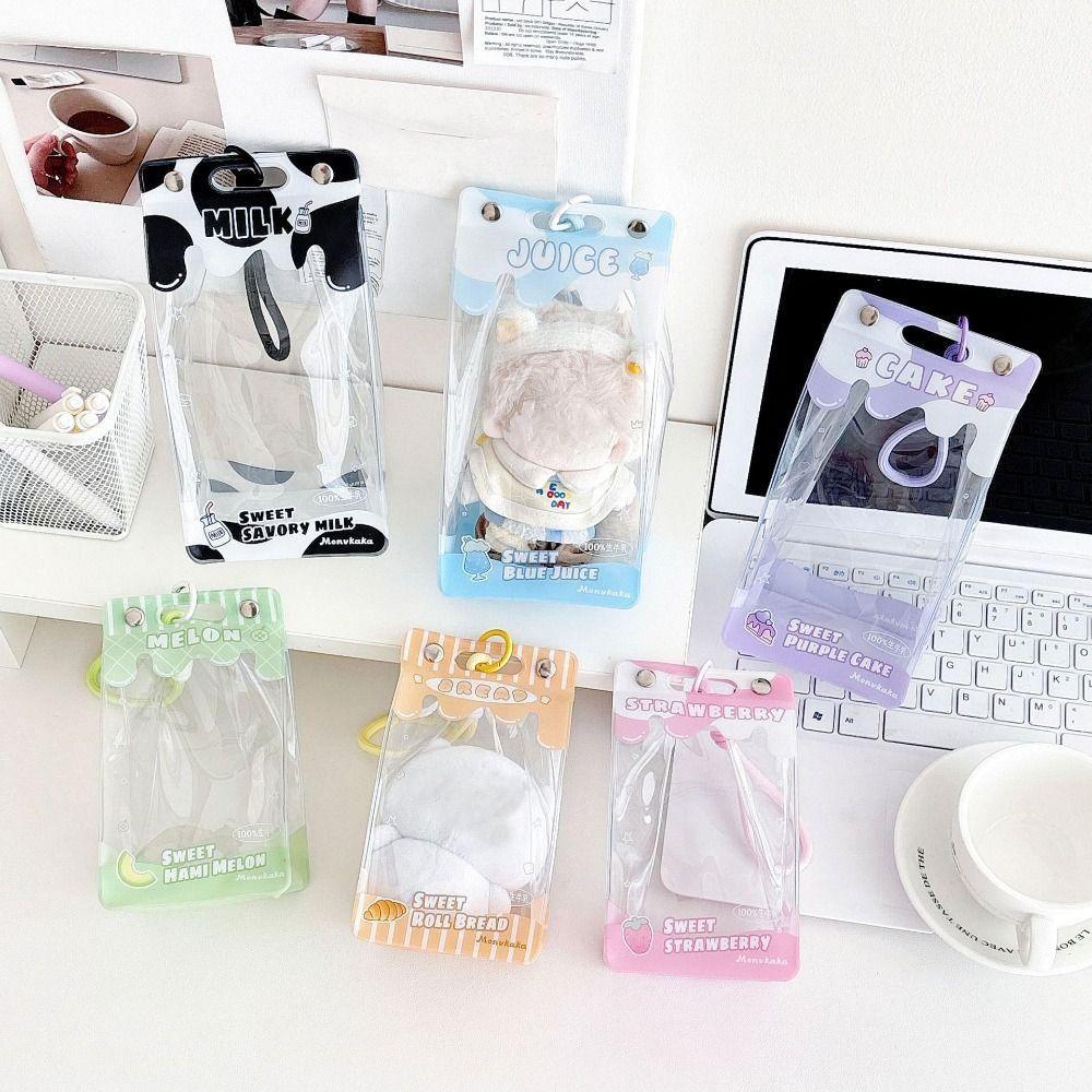 New Transparent Data Cable Storage Bag PVC Dustproof Dolls Storage Pouch Gift Colorful Dolls Outdoor Bag for 13cm Dolls