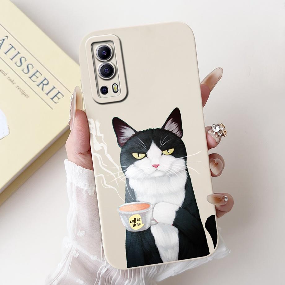 Lovely Painted Phone Case For Vivo Y72 5G Y75s Y52 5G Silicone Anti-knock Soft Cover Funda For Vivo iQOO Z3 Panda Cat Animals