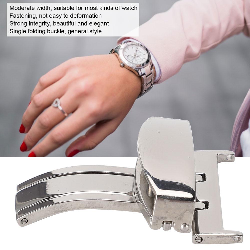 Edelstahl Single Fold Watch Verschluss Schnalle Armband Verschluss Ersatz Zubehör