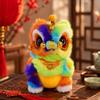 Handmade Lion Dance Plush Toy Cute Chinese New Year Decoration Lion Dance Ornament  Car Decoration