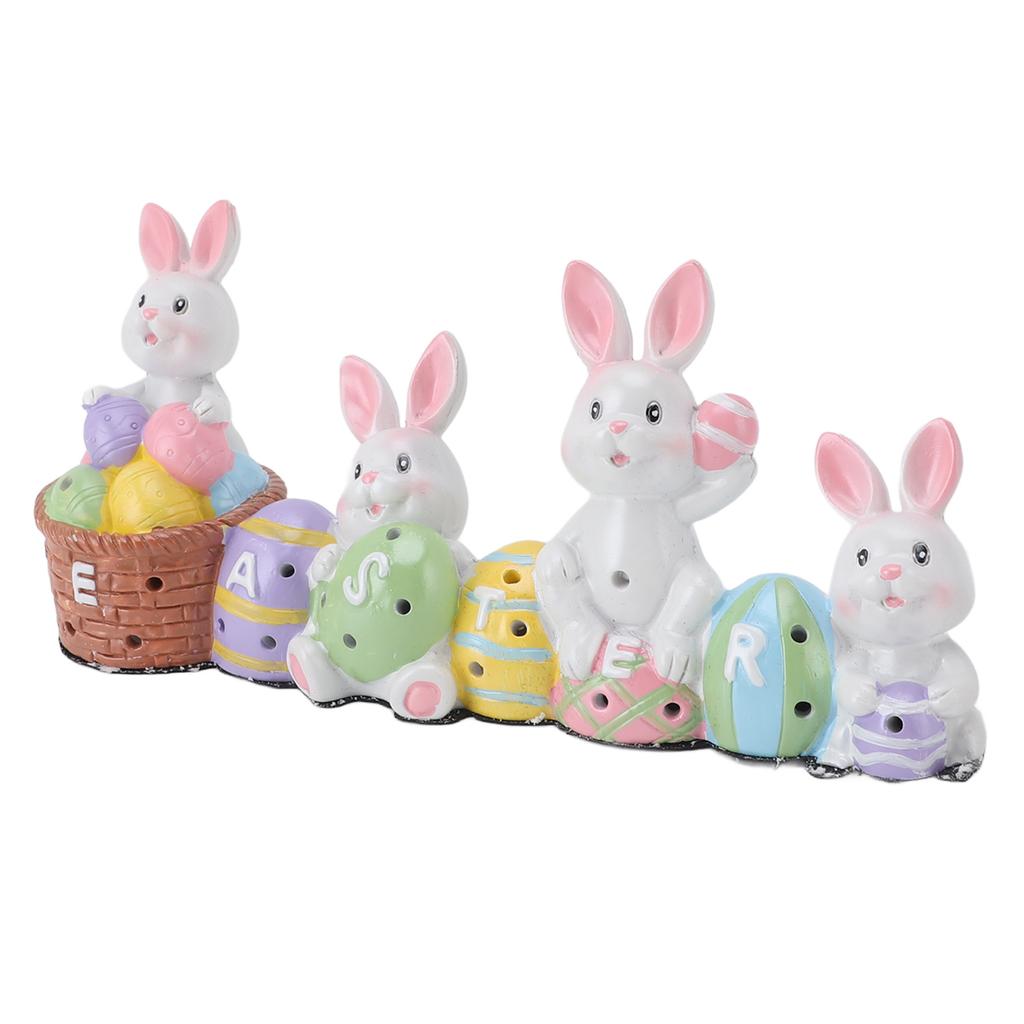 Easter Eggs Bunny Decoration Hand Made Resin Easter Eggs Bunny Centerpiece Decorative Vibrant Rabbit
