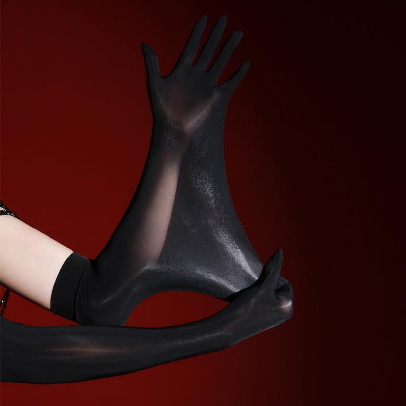 Ultra-Thin Glossy Silk Five-Finger Sensual Stockings, Fun Gloves, Lustless Shiny Silky Temptation For Sexy Women
