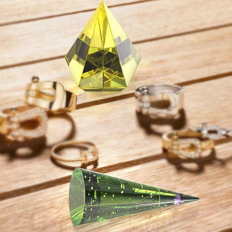 Ring Holder Cone Resin Mold Pyramid Silicone Candle Molds for Resin Casting Soap Aromatherapy Candle Jewelry Making DIY