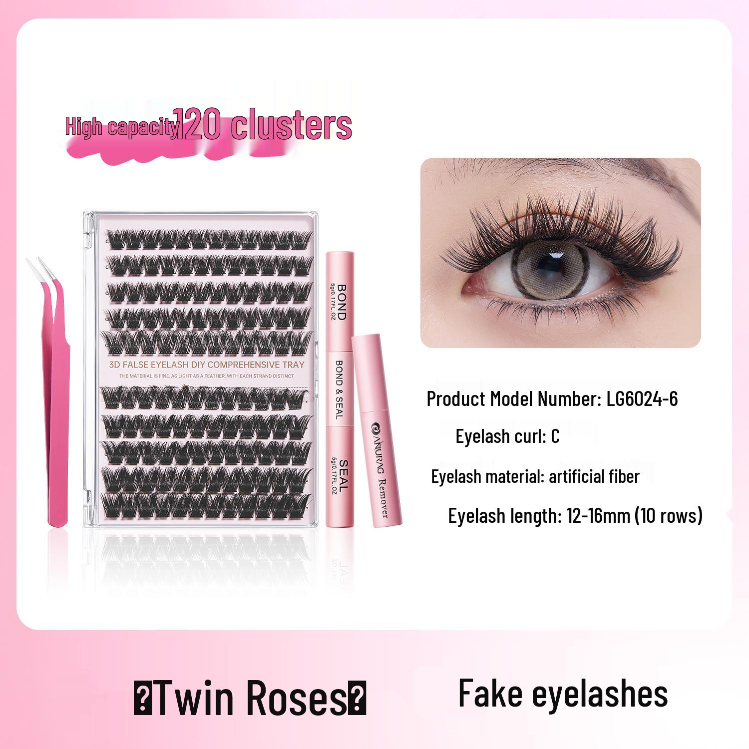 

DIY European and American False Eyelash Set: Natural, Thick, Individual Clusters with Hot Melt Glue