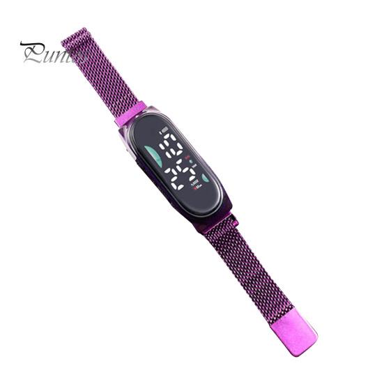 LED-Digitaluhr, wasserdicht, Magnet, Edelstahllegierung, Touchscreen, lesbares Zifferblatt, hohe Genauigkeit, langes Zifferblatt, batteriebetriebene Unisex-Sportarmbanduhr