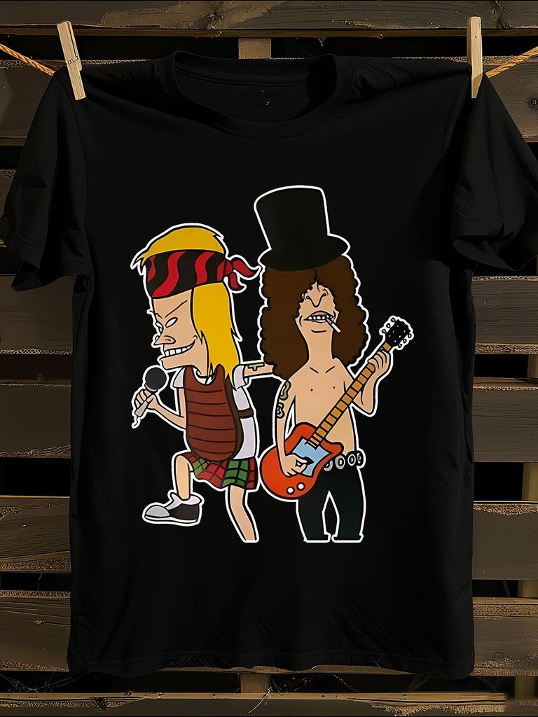 Beavis & Butt-Head Graphic T-Shirt Mens Tshirt Womens Tshirts with Letters Print Short Sleeves T-Shirt Casual Street Tee Shirt Top
