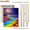 RUOPOTY Diy Paint By Number For Adults Beginner Colorful Beach Landscape Acrylic Paint On Number For Home Wall Decor 40x50cm