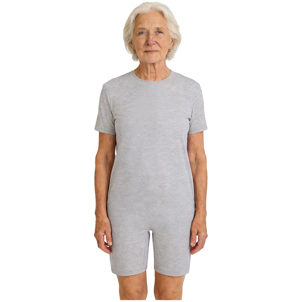 Mono Adaptable Antidesgarro Unisex Cuello Redondo Manga Corta Parte Inferior Corta Cremallera Trasera Mono de una Pieza