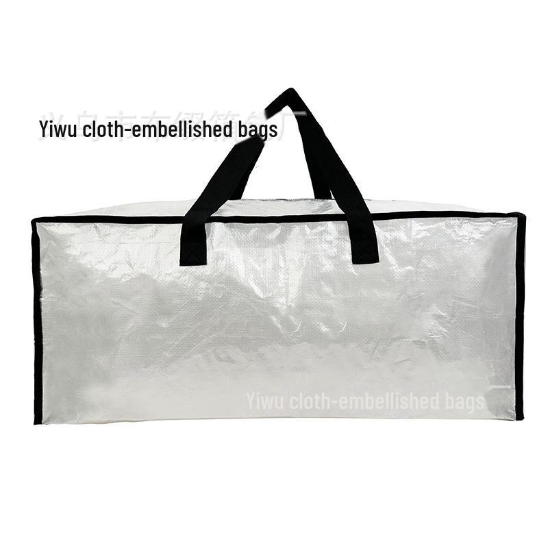Blue PE Woven Snakeskin-Pattern Moving Bag: Thick, Coated, and Durable Backpack for Luggage.