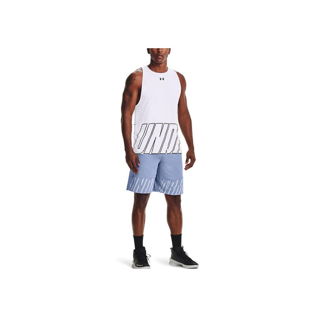 Under Armour Baseline Casual Sports Breathable Round Neck Loose Tank Top Men Tops White 1361899-100