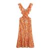European and American Summer Women's Clothing New Laminated Decorative Midi Dress
