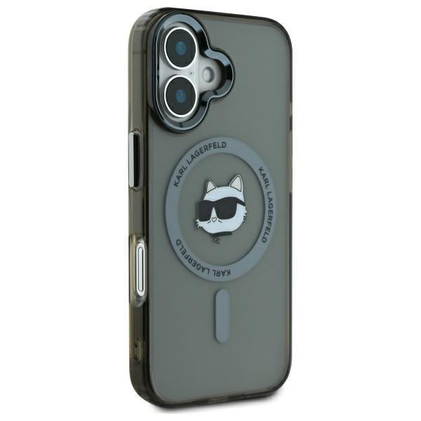 Karl Lagerfeld Klhmp16Shlschk Iphone16 6.1 Czarny/Black Hardcase Iml Metal Choupette Head Magsafe