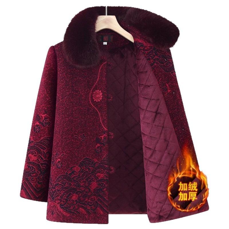 Woolen jacket, piled and thickened winter clothing, women's clothes are more warm 0