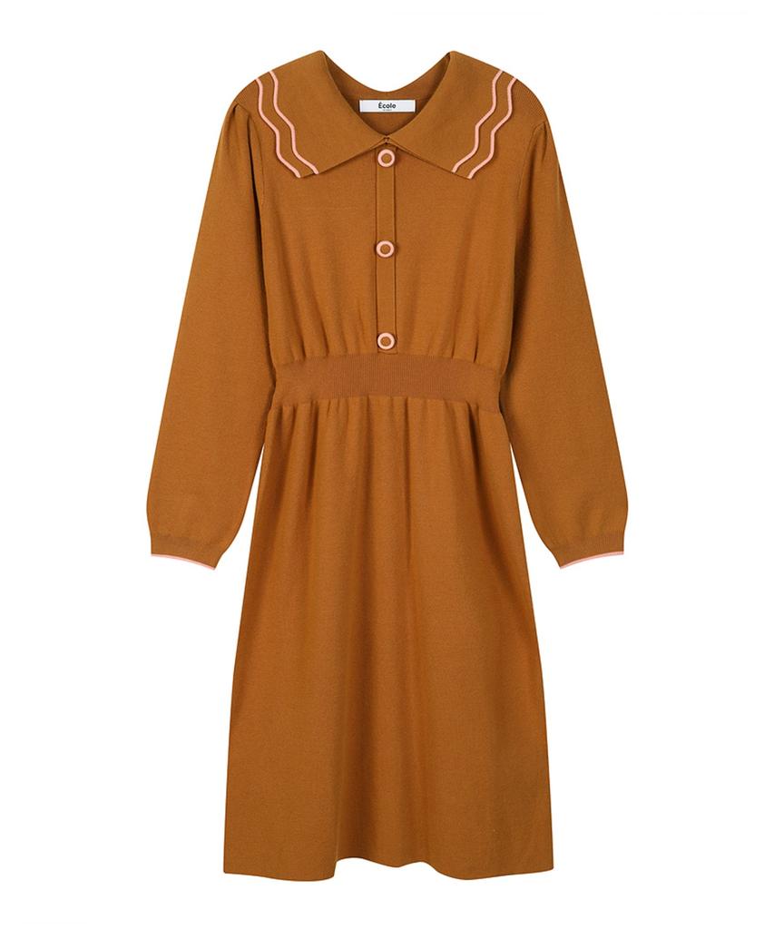 ECOLEDEPARIS Double Collar Knit Dress_Pb2Zkoc030Z