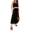 Summer Fashion Short Sleeve Spilice Detailing O Neckline Dress For Women