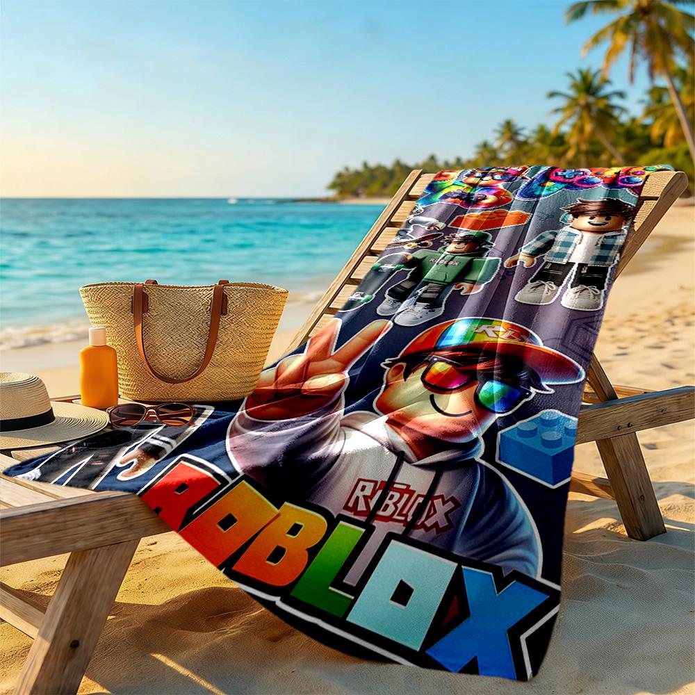 Roblox Beach Towel High Absorbency & Quick-Dry Comfortable Lightweight Suitable for Swimming, Gym, Camping, Yoga Vacation