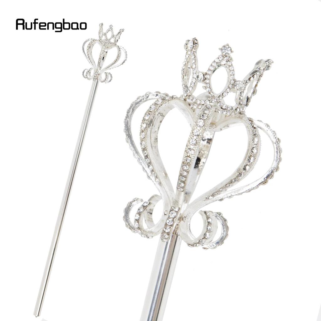 Silver White Alloy Leaf Wands for Girl Princess Wands for Kids Angel Wand for Party Cosplay Costume Wedding Birthday Party 49cm