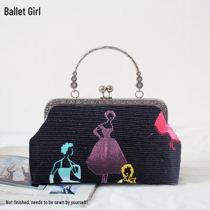 Short Style Handbag Material Kit - Handmade, Multiple Styles, Square Clasp Bag, Includes 20 Needles