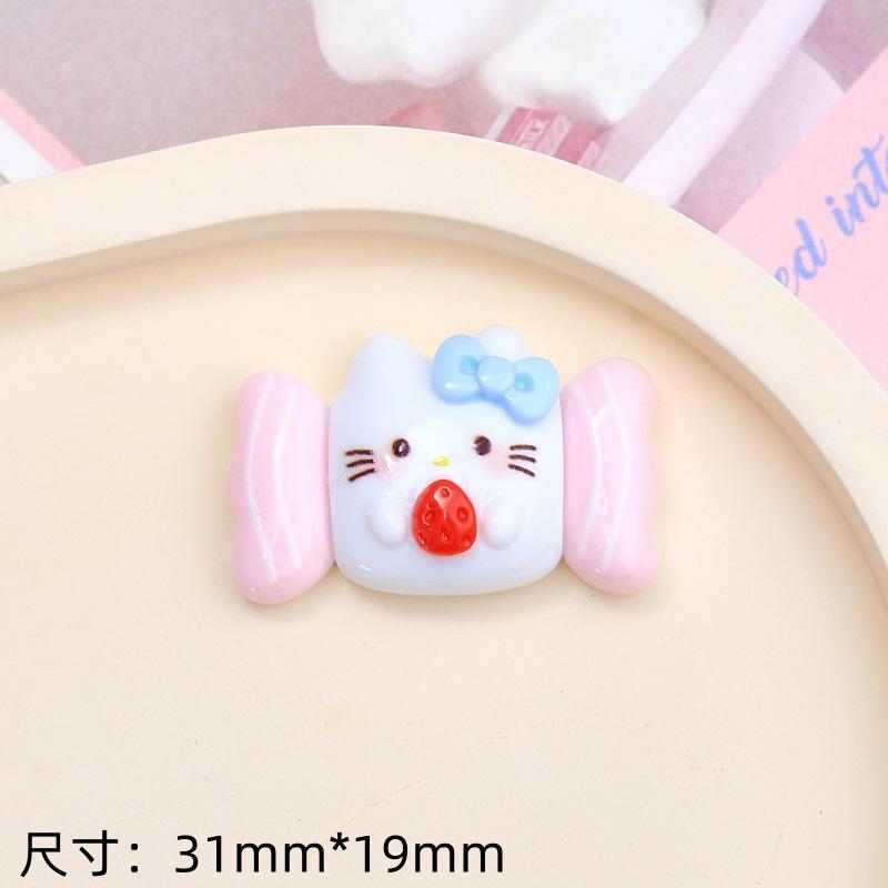 12/90PCS Cat Candy Food Play Cartoon DIY Accessories Cream Glue Resin Small Accessories Hole Shoe Buckle Handmade Material Pack
