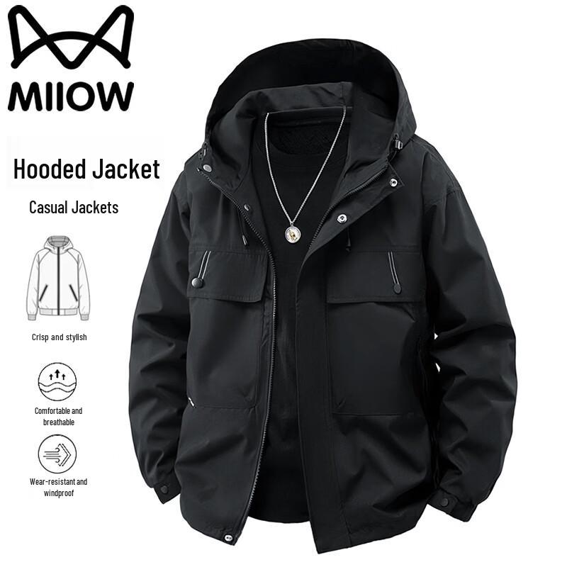 Mao Ren Men s Casual Hooded Jacket 3XL