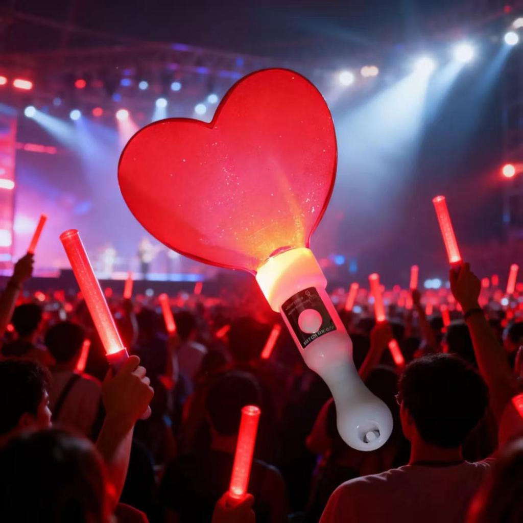 LED Heart Glow Stick for Concerts and Campus Events - Handheld Cheering Prop