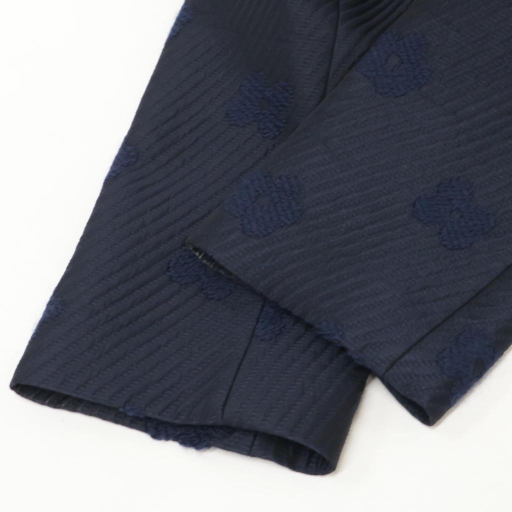 tricotCOMMEdesGARCONS TF-S014 2020 Navy Floral Embroidered Round Collar Jacket Jacket M NavyUsed