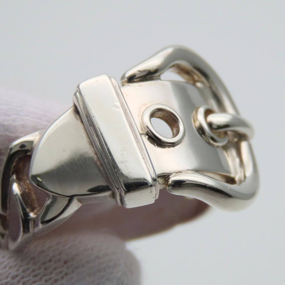 Used HERMES Ring Diane EU#52 53 Silver925 6.5g Silver belt