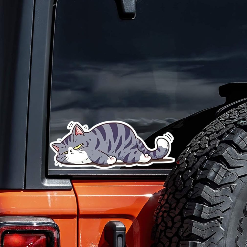 Set of 3 15x7cm Sleeping Cat Waterproof Vinyl Car Decal Window Bumper Exterior Decoration Accessories Scratch Resistant Sticker | #JP08