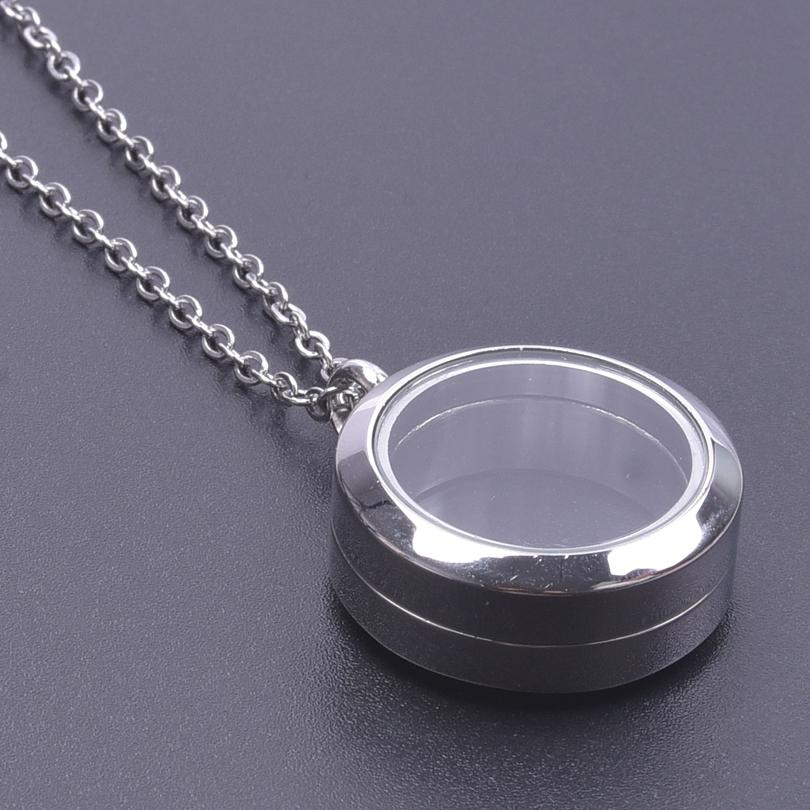 

Internal Thickness 8mm Glass Rhinestone Screw Locket Pendant Necklace 30mm Stainless Steel Lockets Necklaces For Women Men Gift