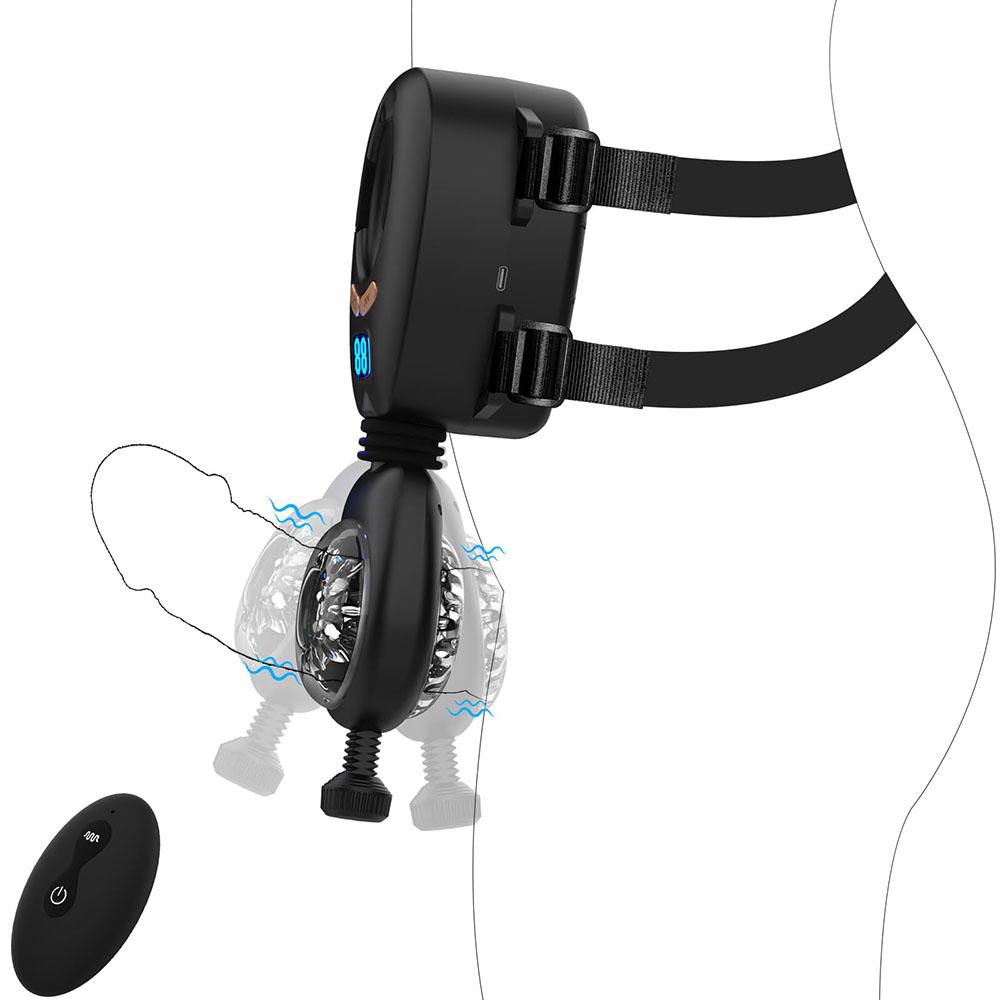 Automatic Male Masturbator,with Wearable Belt,Remote Control Hands-free Thrusting Vibrating Pocket Pussy Stroker,Adult Sex Toys