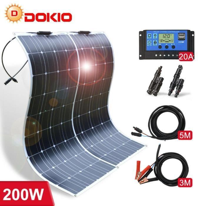 Solarpanel - Dokio - 200W - Halbflexibel - Monokristallin - 18V/16V